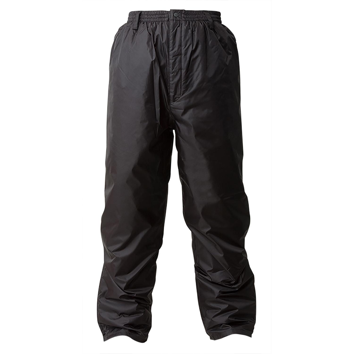 [Makku] Rain Pants (Water Pressure Resistance: 10000mmH2O) (Waterproof/Cold Protection) (Prevents Water Droplet Intrusion) (Front Zipper) (Long Hem Zipper) Black EL