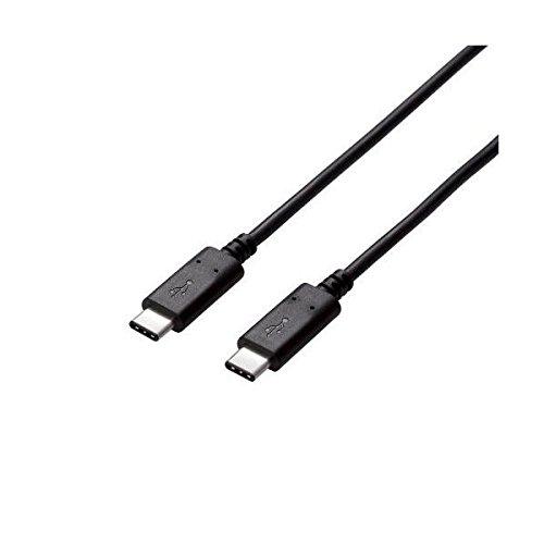 ELECOM USB Cable Type C (USB C to USB C) 1.0m USB 2.0 Certified 5A Output Max 480Mbps Black U2C-CC5P10NBK