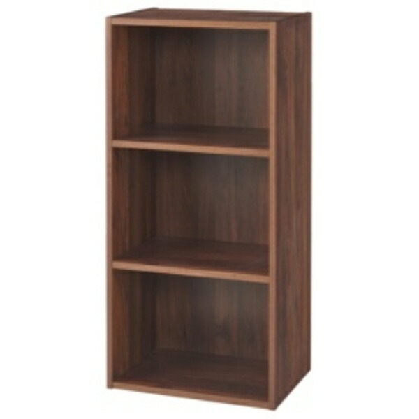 Fuji Trading Color Box Storage Box 3-Tier Width 42 x Depth 29 x Height 88 cm Medium Brown No Tools Required Fixed Shelves 99700