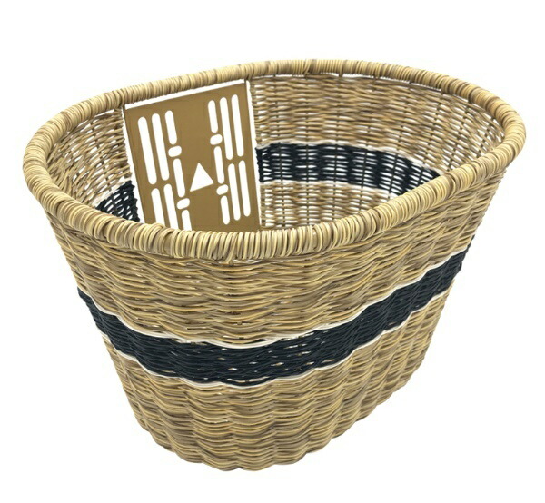 NOGUCHI Bicycle Basket [Rattan-Style Front Basket] Black TP-309SG Large