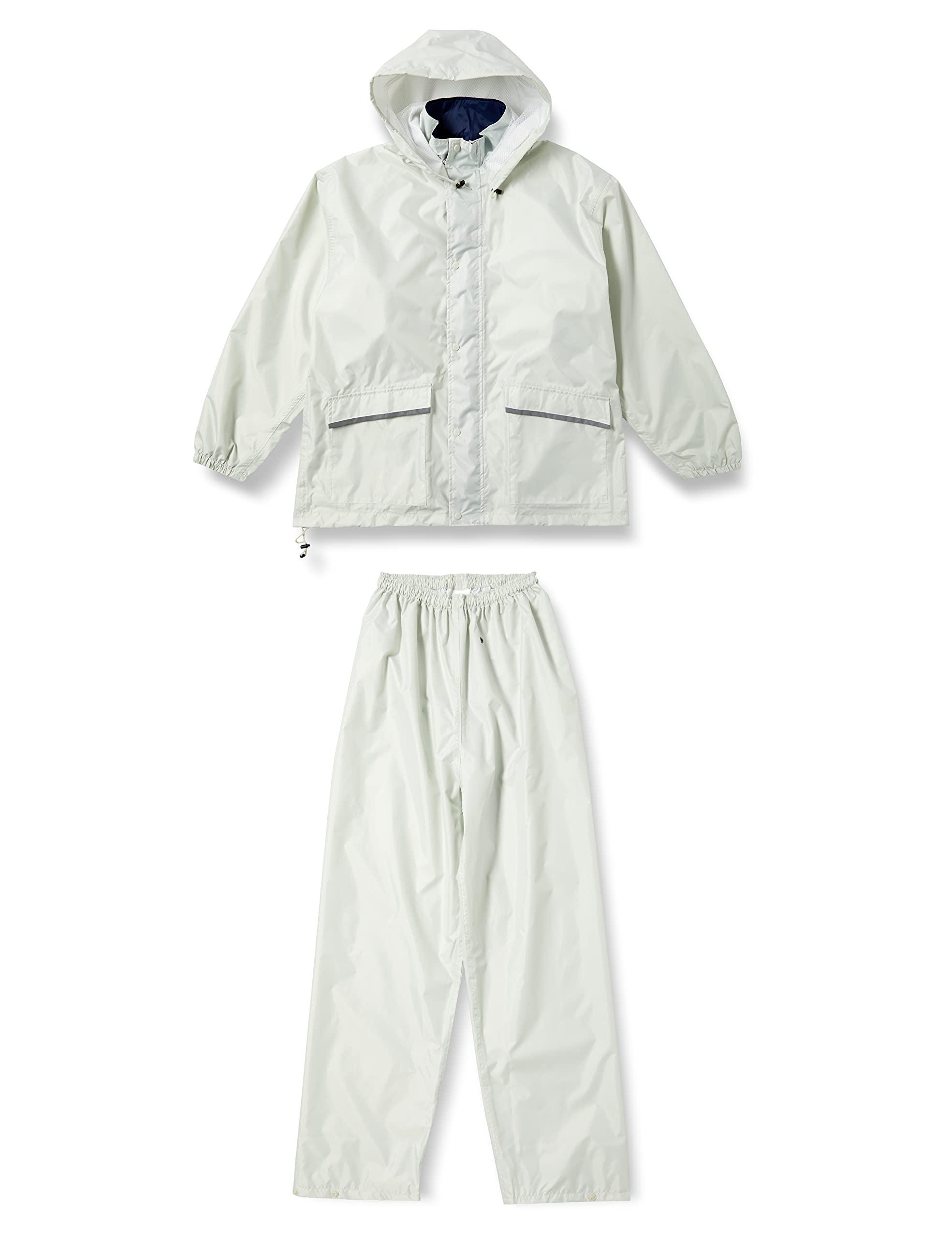 [Winter Cherry] Waterproof Breathable Fully Mesh-Lined Advent Rain Suit Top and Bottom Set Silver LL