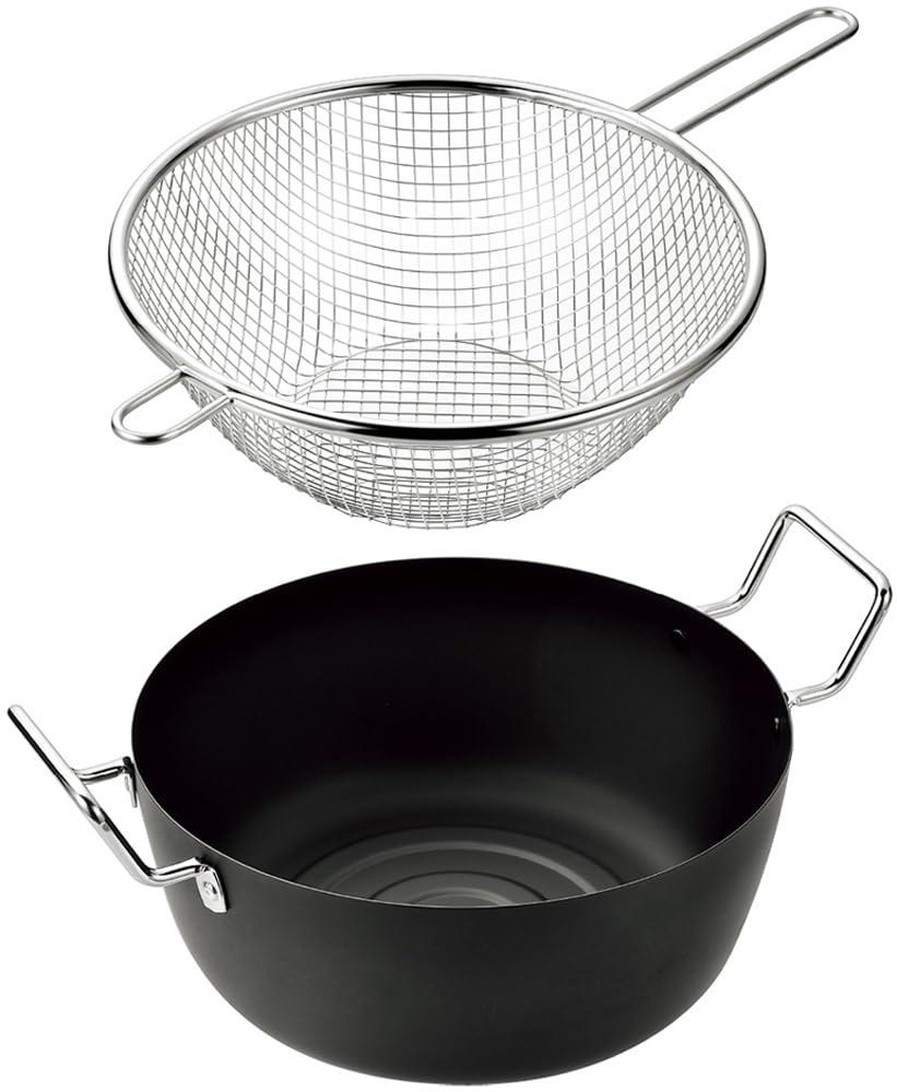 Yokoyama Tsubame Juku Craftsmanship Tempura Pot 22cm & Handled Fryer 22cm EJTF-500