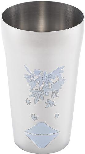 Yokoyama Enjuku Craftsmanship Thermal-Sensitive Stainless Steel Tumbler 420ml Autumn Leaves and Mount Fuji EJK-450