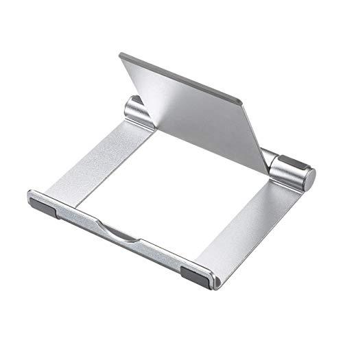 Sanwa Supply Aluminum Tablet Stand Stepless Adjustment Lightweight Type for Mobile Convenience Silver PDA-STN35S
