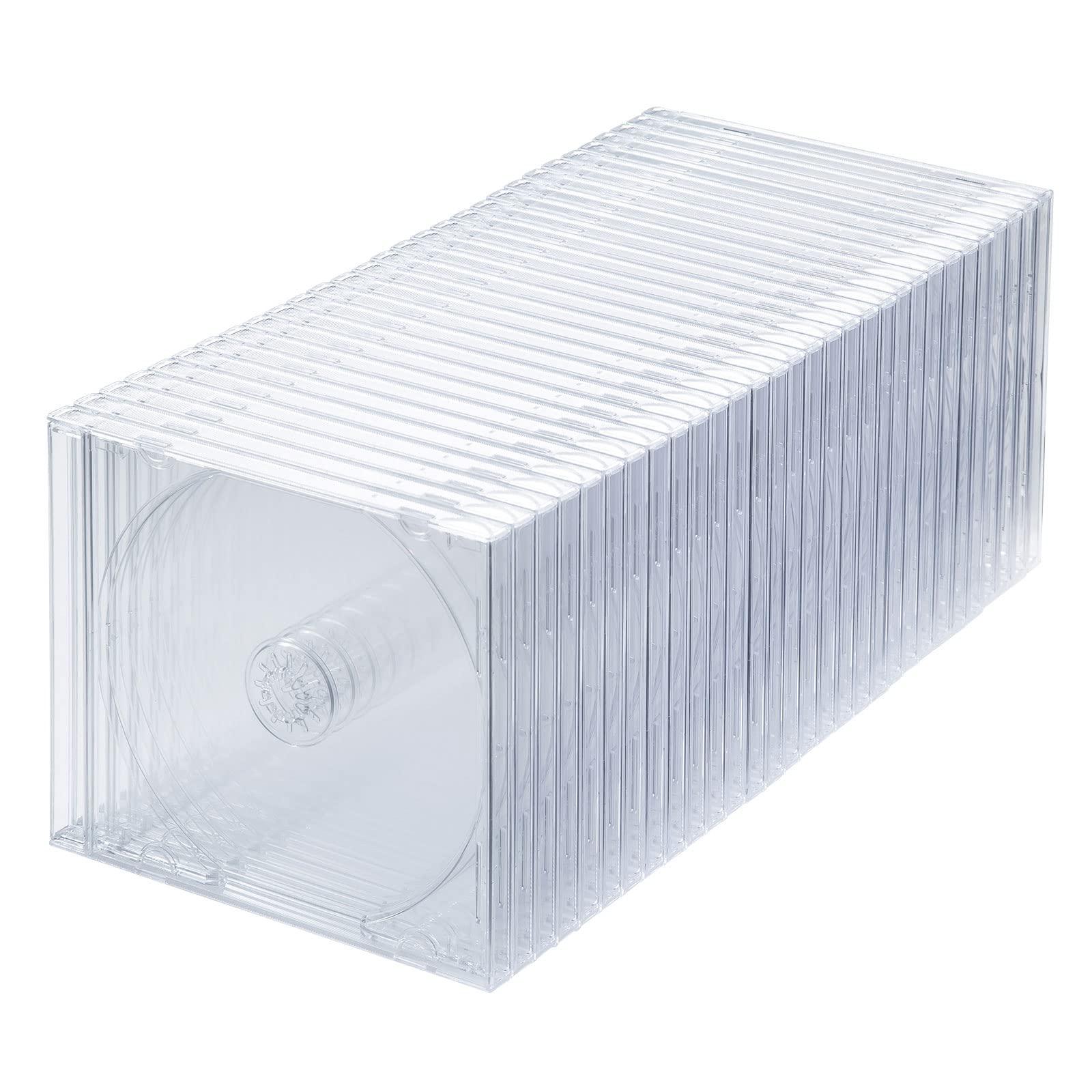 Sanwa Supply Blu-ray/DVD/CD Case (30-Piece Set, Clear) FCD-PN30CLN