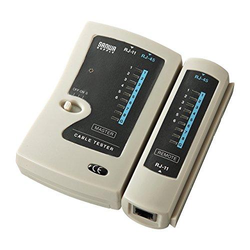 Sanwa Supply LAN Cable Tester Wiring/Disconnection Check Compatible with UTP/STP Cables with RJ45 Connectors and Modular Cables with RJ-11 Connectors LAN-TST3Z