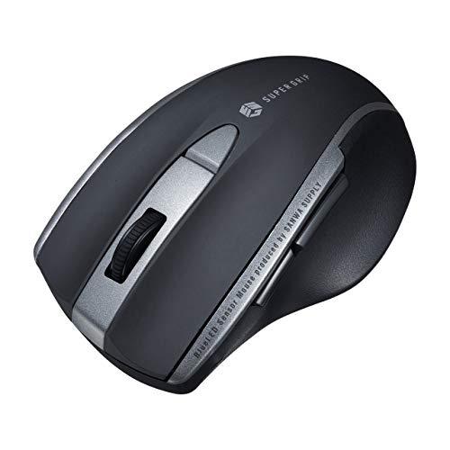 Sanwa Supply Bluetooth Mouse Silent Blue LED 5-Button (Back/Forward Buttons) Medium Size Black MA-BTBL167BK