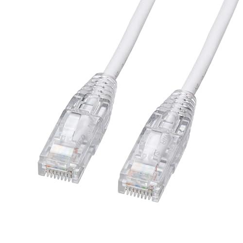 Sanwa Supply Category 6 LAN Cable (Slim, Flexible, Anti-Snapping Connector, 10m・White) KB-SL6YS-10W