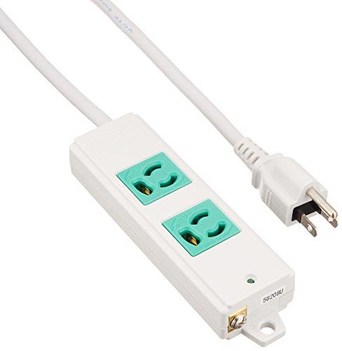 Sanwa Supply Construction Site Tap, 3-Pole, 2-Outlets, 3m, Green, TAP-K2-3G