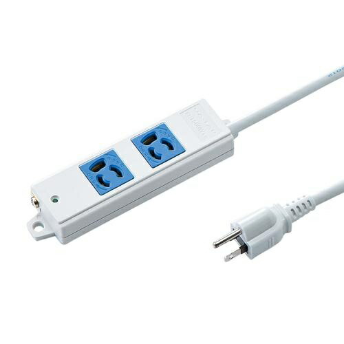 Sanwa Supply Construction Site Tap, 3-Pole, 2-Outlet, 3m, Blue TAP-K2-3BL