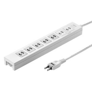 Sanwa Supply Power Strip with 5-Outlet Interlocking Central Switch + Surge Protector, 2P, 7 Outlets, 2m TAP-F27-2K