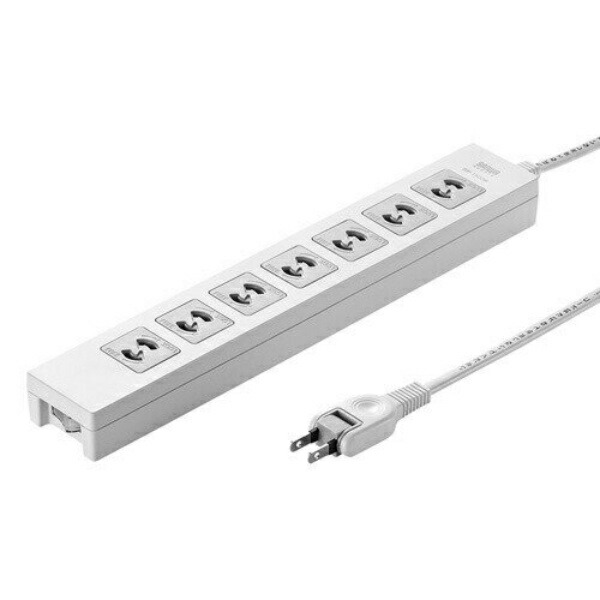 Sanwa Supply Power Strip with Master Switch + Surge Protector, 2-Pole, 7 Outlets, 5m TAP-F27-5Z