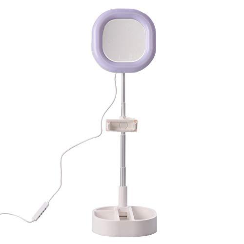 Etsumi LED Ring Light, Foldable with Mirror, VLOG Cute Light, Square White VE-2284