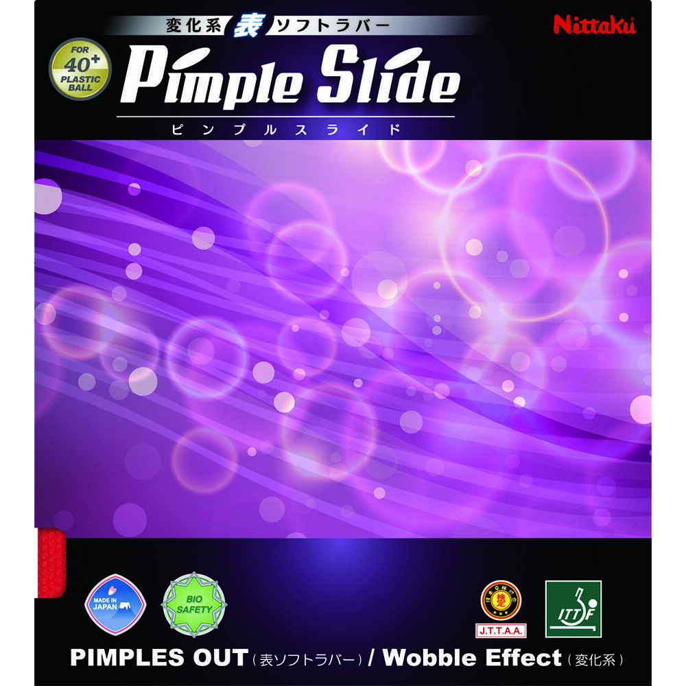 Nittaku Table Tennis Rubber Pimple Slide Top Soft Variation NR-8568 Red Medium