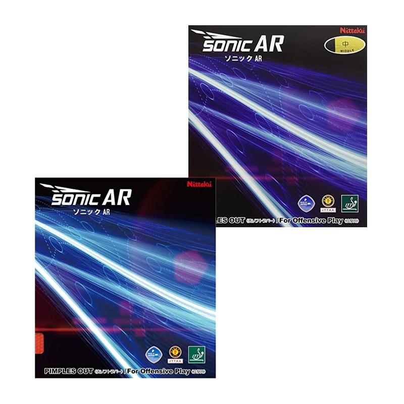 Nittaku Table Tennis Rubber Sonic AR Top Sheet Soft Energy-Focused (Speed) Black Medium NR8585