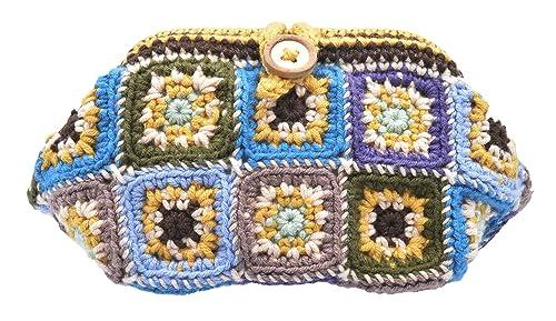 NASKA Knitting Kit: Wire Frame Pouch with Mosaic Motif (Using Gazelle Cotton 25) Design: Elta Design (Takeda Hiroko) HT-30