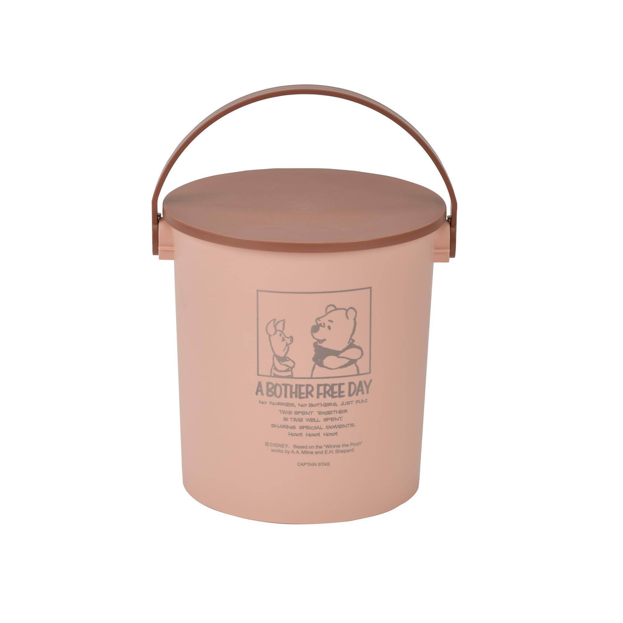 Captain Stag Disney Storage Box Sit-On Bucket 15L Winnie the Pooh/Comic Made in Japan MA-1098