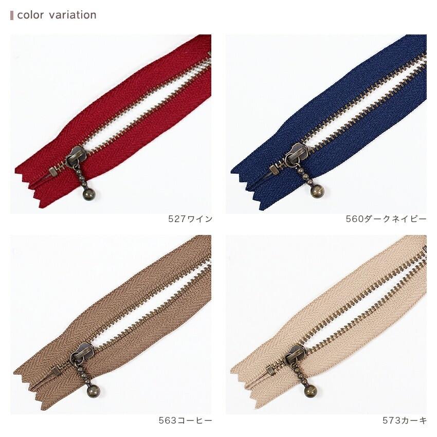 YKK Beaded Zipper 10cm Metal Antique Gold 3GKB-10 Color 2