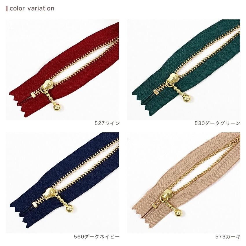 YKK Beaded Zipper 10cm Metal Gold 3MGC-10 Color 2