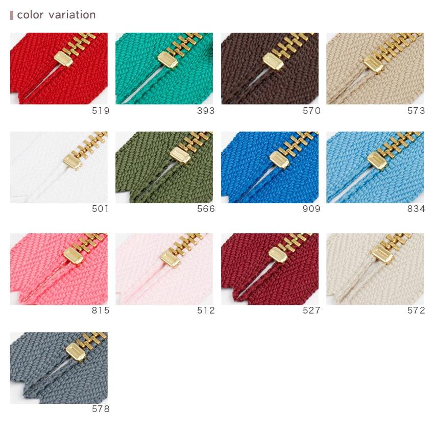 YKK Beaded Zipper 20cm Metal Gold 3MGC-20 G