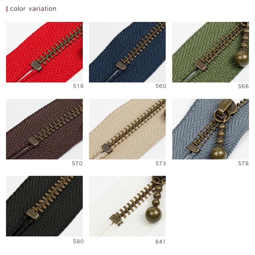 YKK Beaded Zipper 35cm Metal Antique Gold 3GKB-35 AG Standard Color