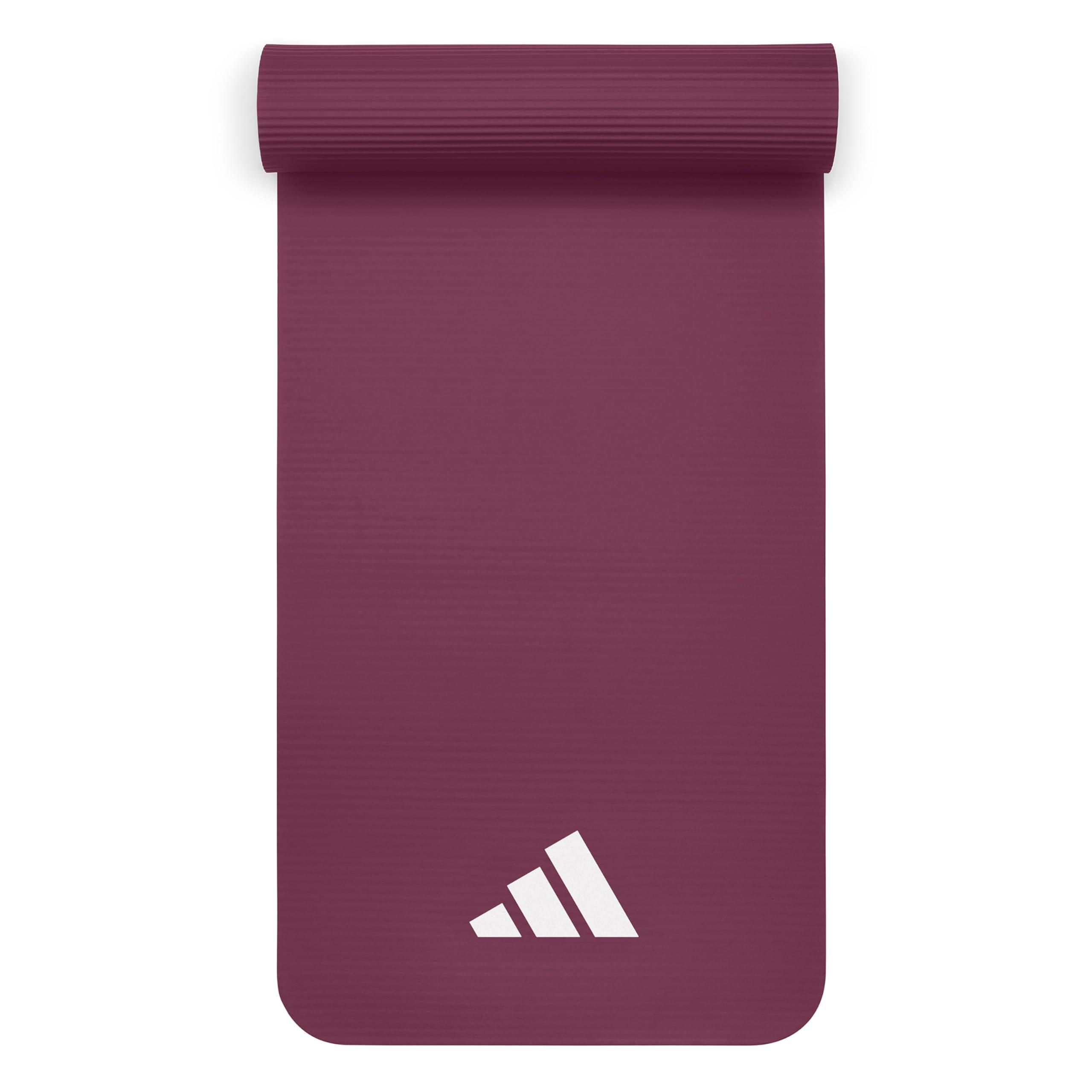 adidas Fitness Mat/Yoga Mat 10mm Maroon 183cm x 61cm NBR Material with Carry Strap ADMT-11015MN