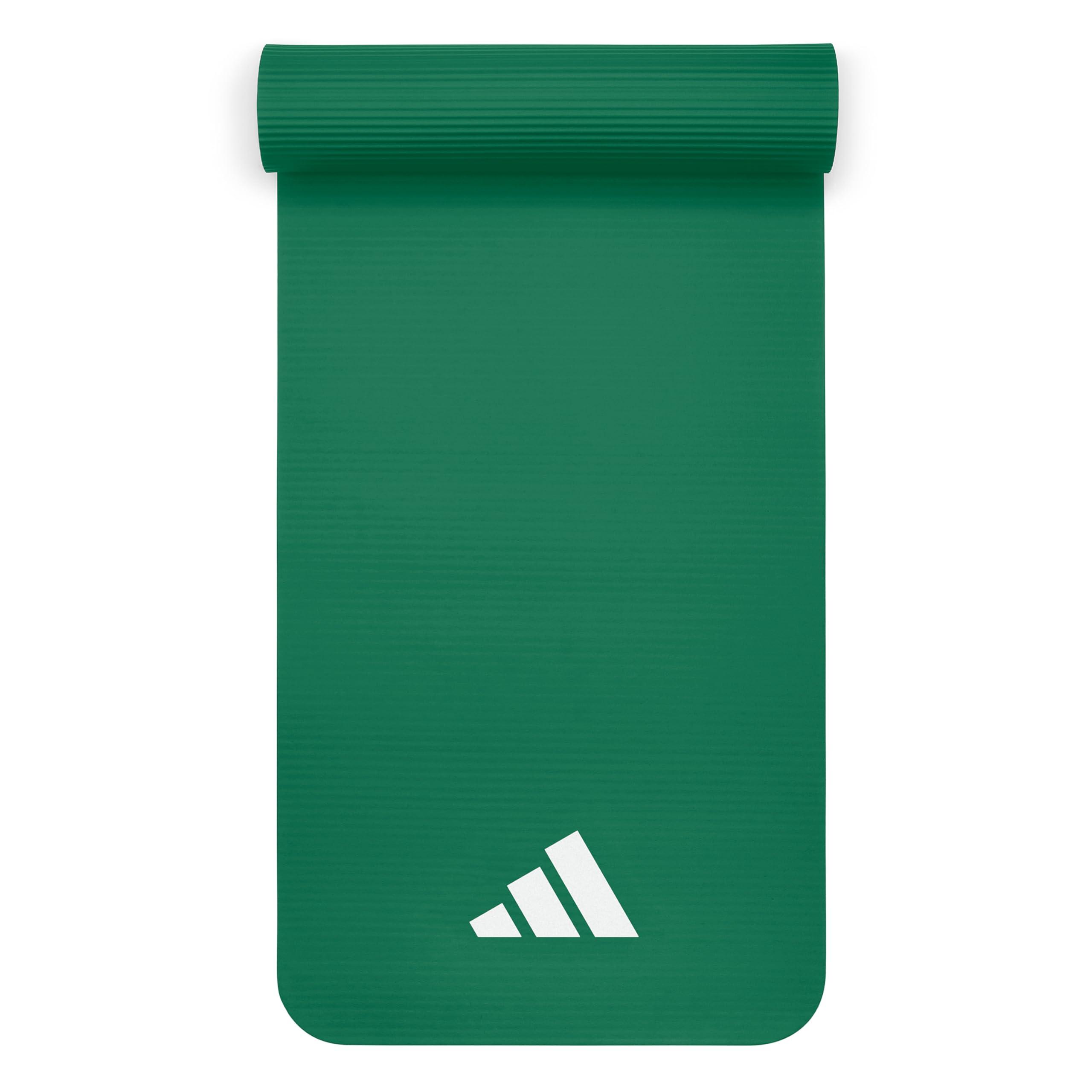 adidas Fitness Mat/Yoga Mat 10mm Dark Green 183cm x 61cm NBR Material with Carry Strap ADMT-11015DG