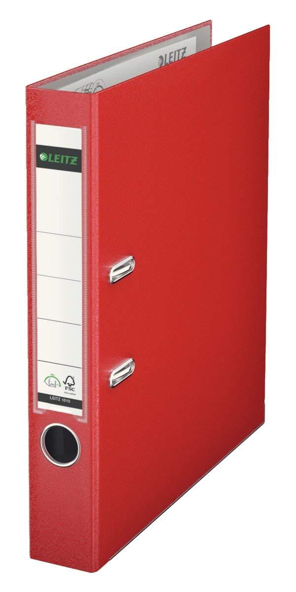 LEITZ Lever Arch File A4 55mm Back Width 2-Hole 350-Sheet Capacity Red 1015-50-25