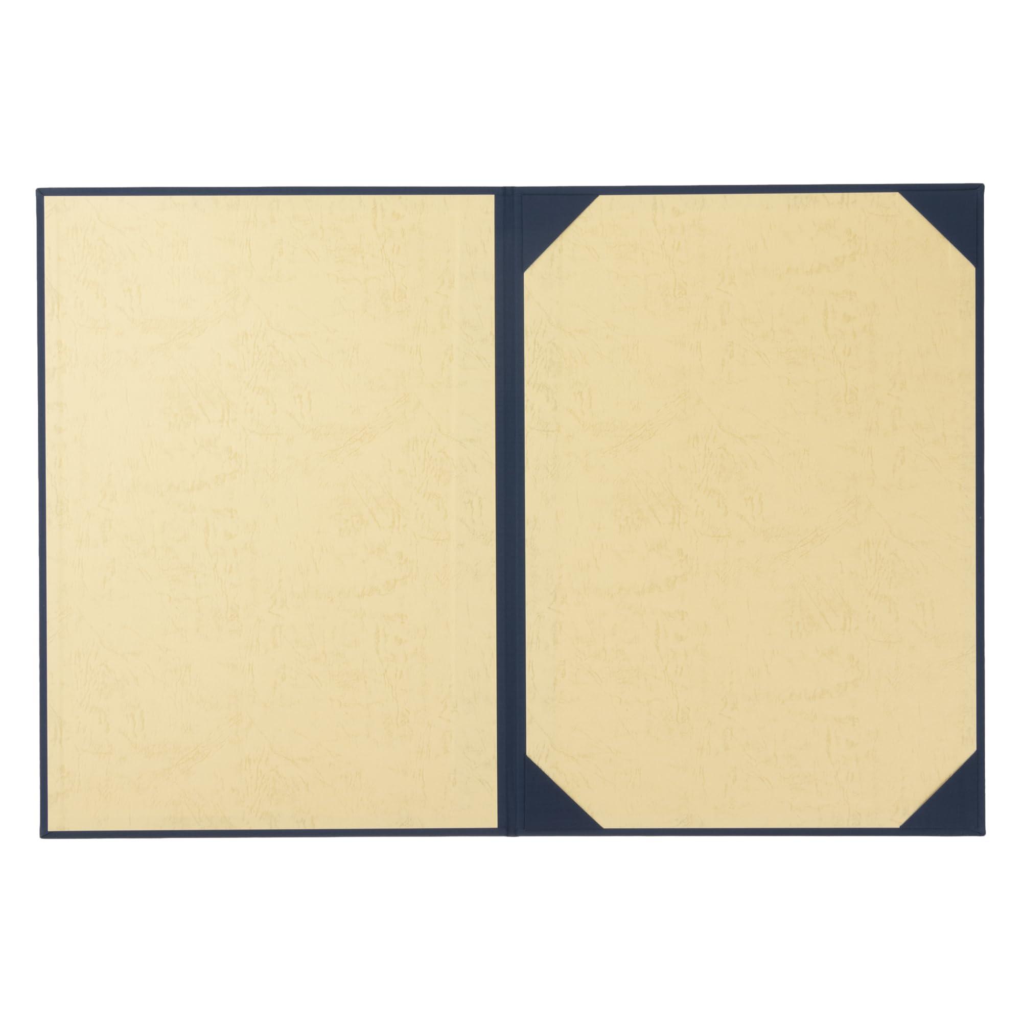 Mino Shokai Certificate File, Fabric, Navy Blue, No Pad (A4 Size 9272-01)