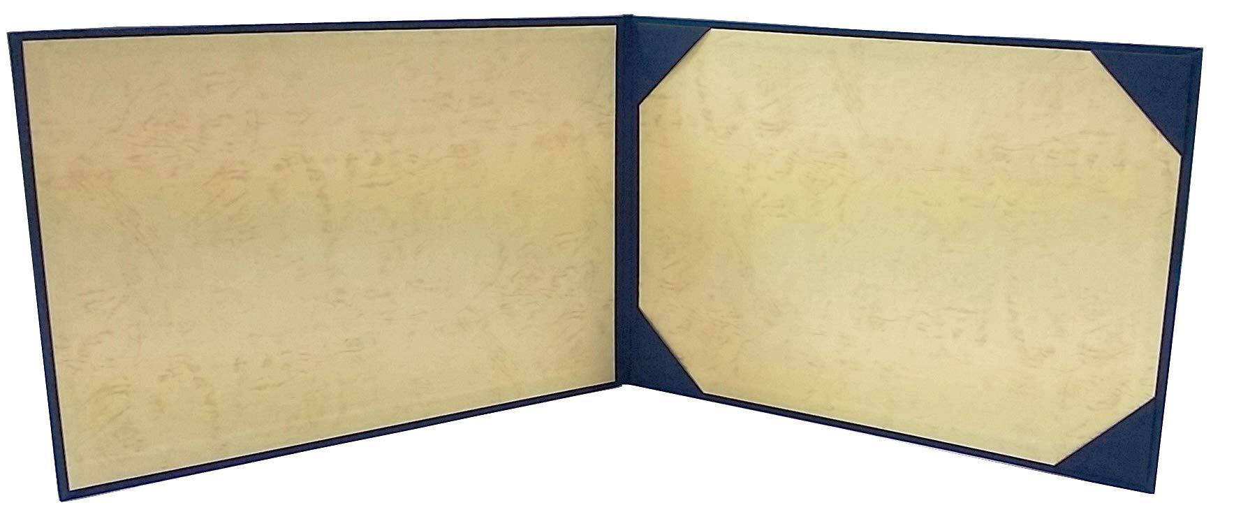 Mino Shokai Certificate File, Fabric, Navy Blue, No Pad (Horizontal Type, A4 Size 9282-01)