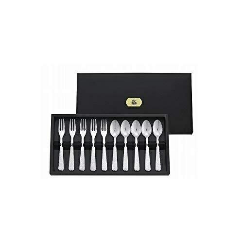 Tsubame Shoichi Hammered Finish Spoon and Fork Set (10-Piece) 170-004 004-V119 Cutlery, Tableware, Gift, Present, Return Gift, Year-End Gift, Mid-Year Gift