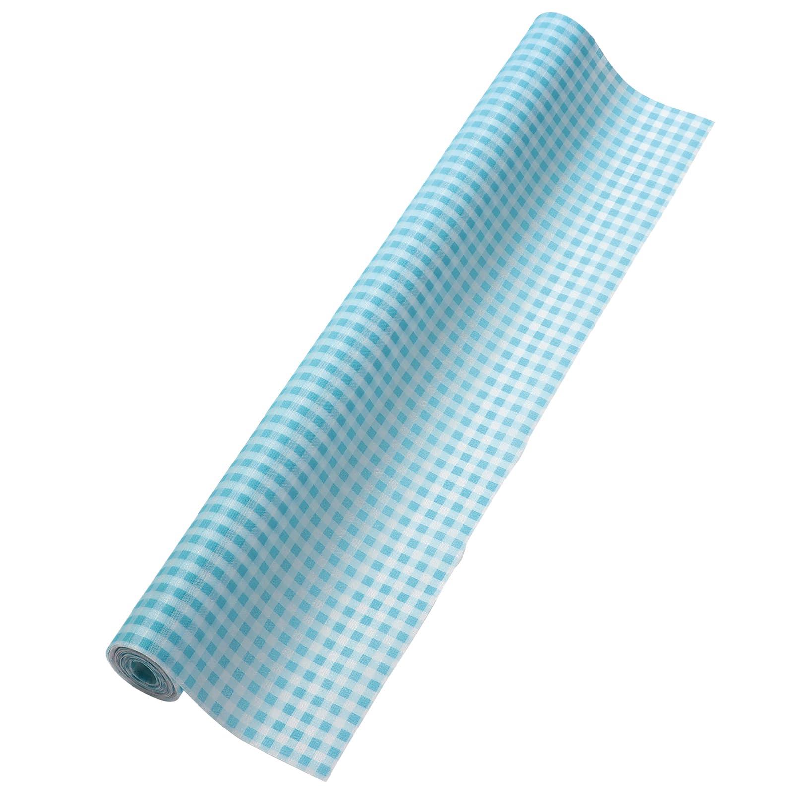 Colored Non-Woven Fabric, Gingham Check, Water, 4m, Sold by the Meter