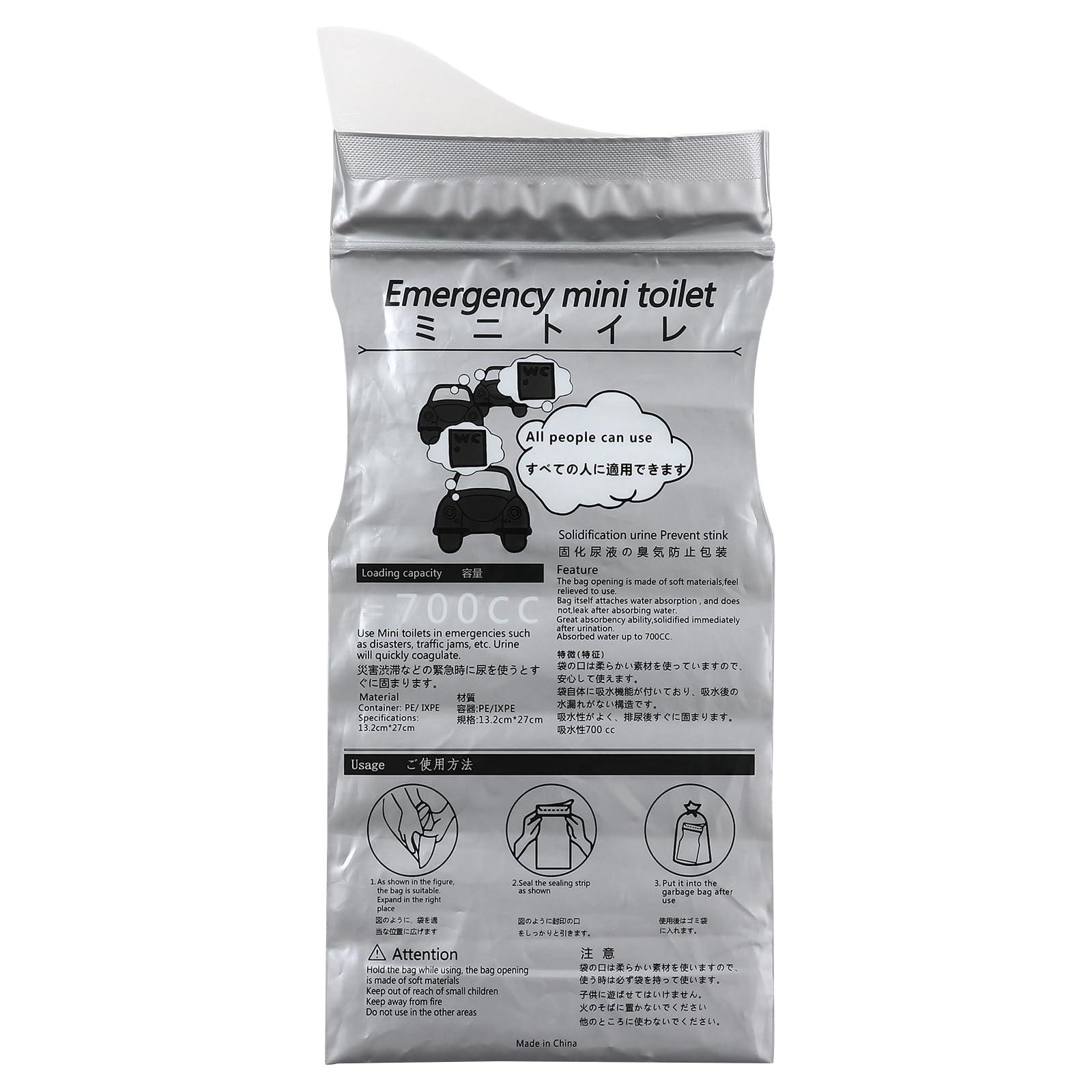 Artec Disaster Preparedness Supplies Portable Toilet with Zipper, 10-Piece Set 35637