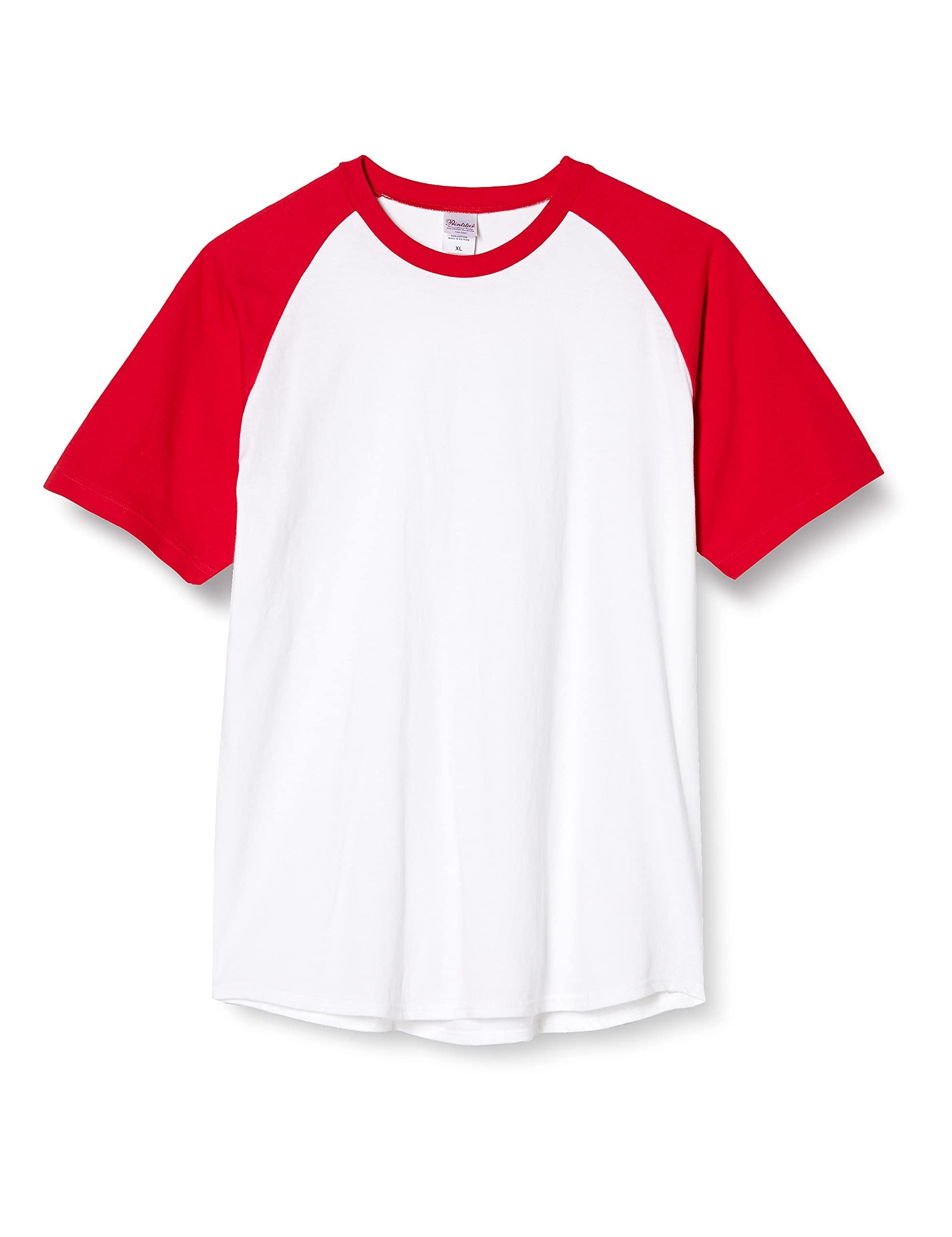 [Printstar] Short Sleeve 5.6 oz CRT Heavyweight Raglan T-Shirt White × Red Japan XL (Equivalent to Japanese size XL)
