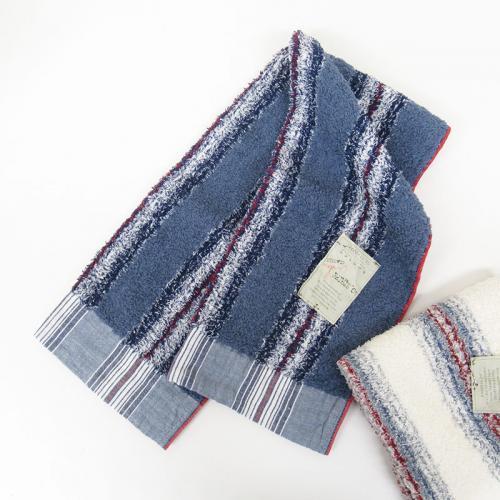 Imabari Towel CONTEX 40 Stripe Face Towel Navy