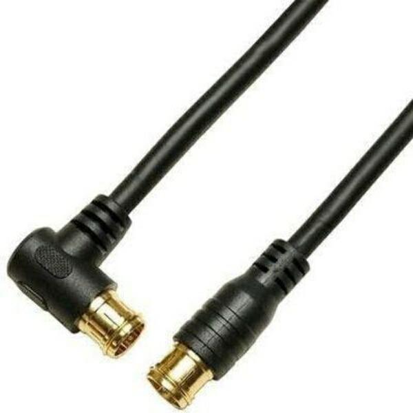 Horick Antenna Cable 5m 4K/8K/BS/CS/Terrestrial Digital/CATV Compatible S-4C-FB Coaxial L-Shaped Plug-in Type - Plug-in Type Black HAT50-056LPBK