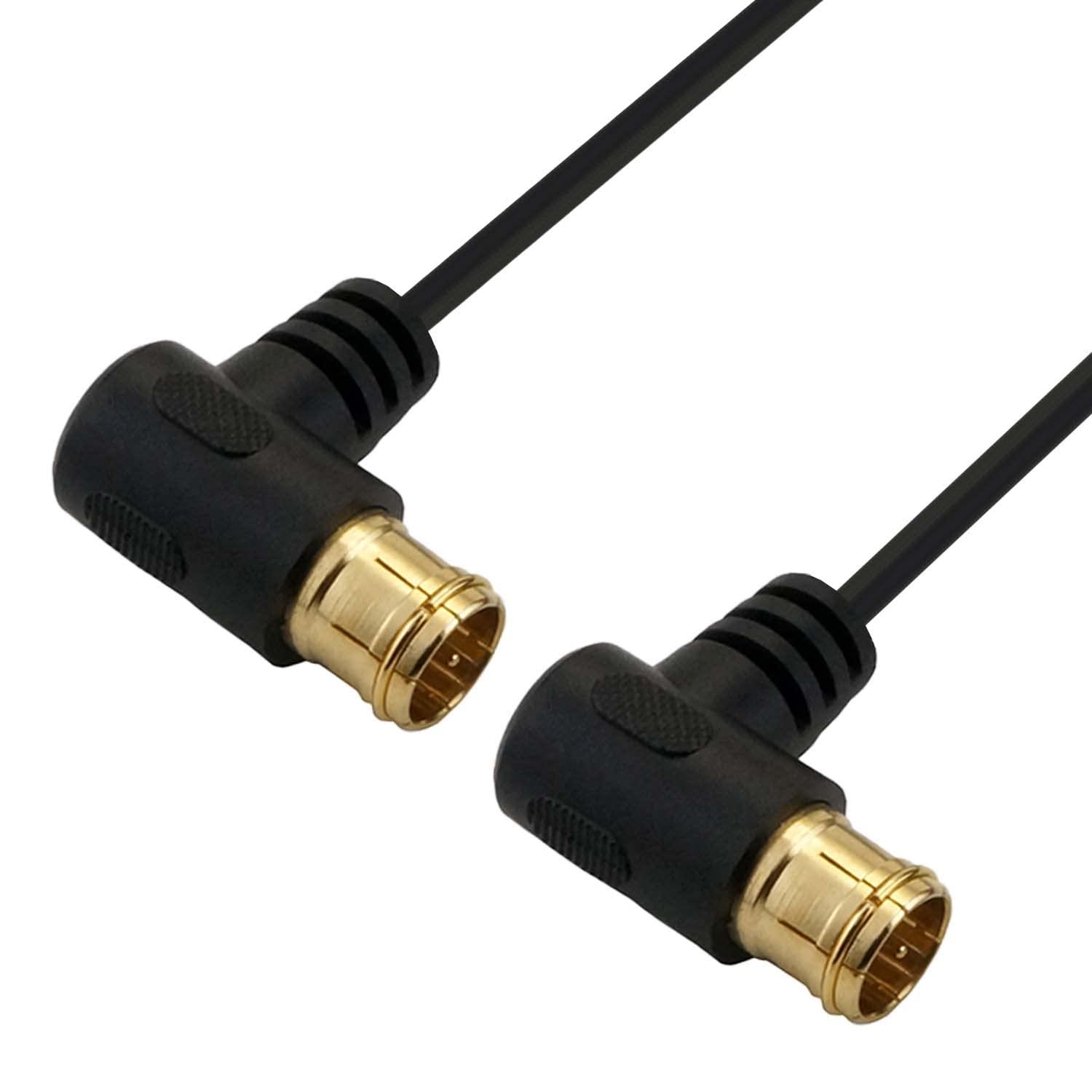 Horick Ultra-Thin Antenna Cable S-2.5C-FB Coaxial 5m Black Dual L-Shaped Plug Connectors AC50-787BB