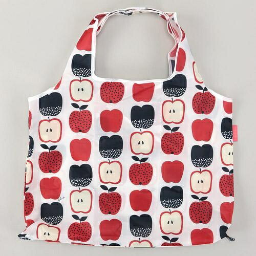 DESIGNERS JAPAN Foldable Eco Bag 2-Way Type Red & Blue Apple DJQ-13320-PO