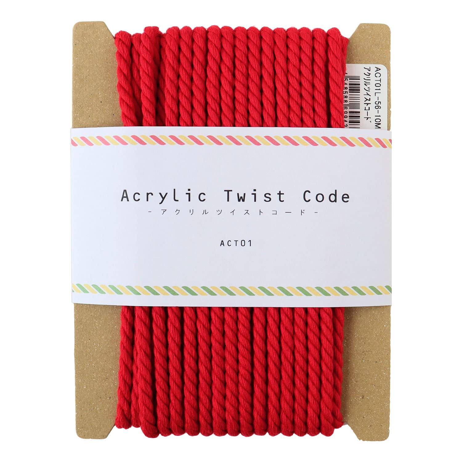 Nippon Chuko Acrylic Twisted Cord φ5.5mm 10m Red ACT01L-56-10M Craft Supplies Cord & String Acrylic Twisted Cord