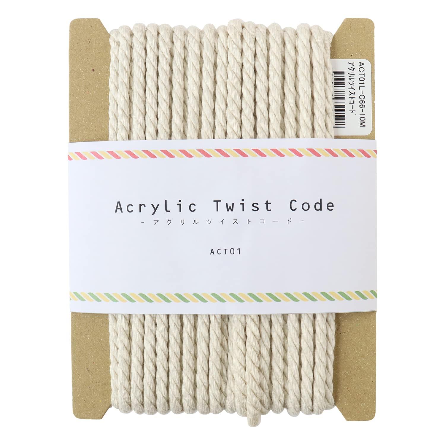 Nippon Chuko Acrylic Twisted Cord φ5.5mm 10m Gray-White ACT01L-C66-10M Craft Supplies - Cord & String Acrylic Twisted Cord
