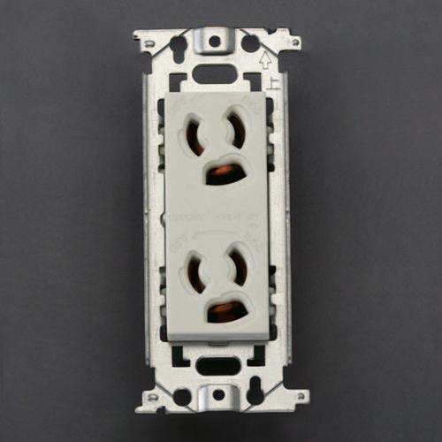 125V/15A Flush-Mount Outlet (2-Outlet/With Pull-Out Prevention and Grounding)