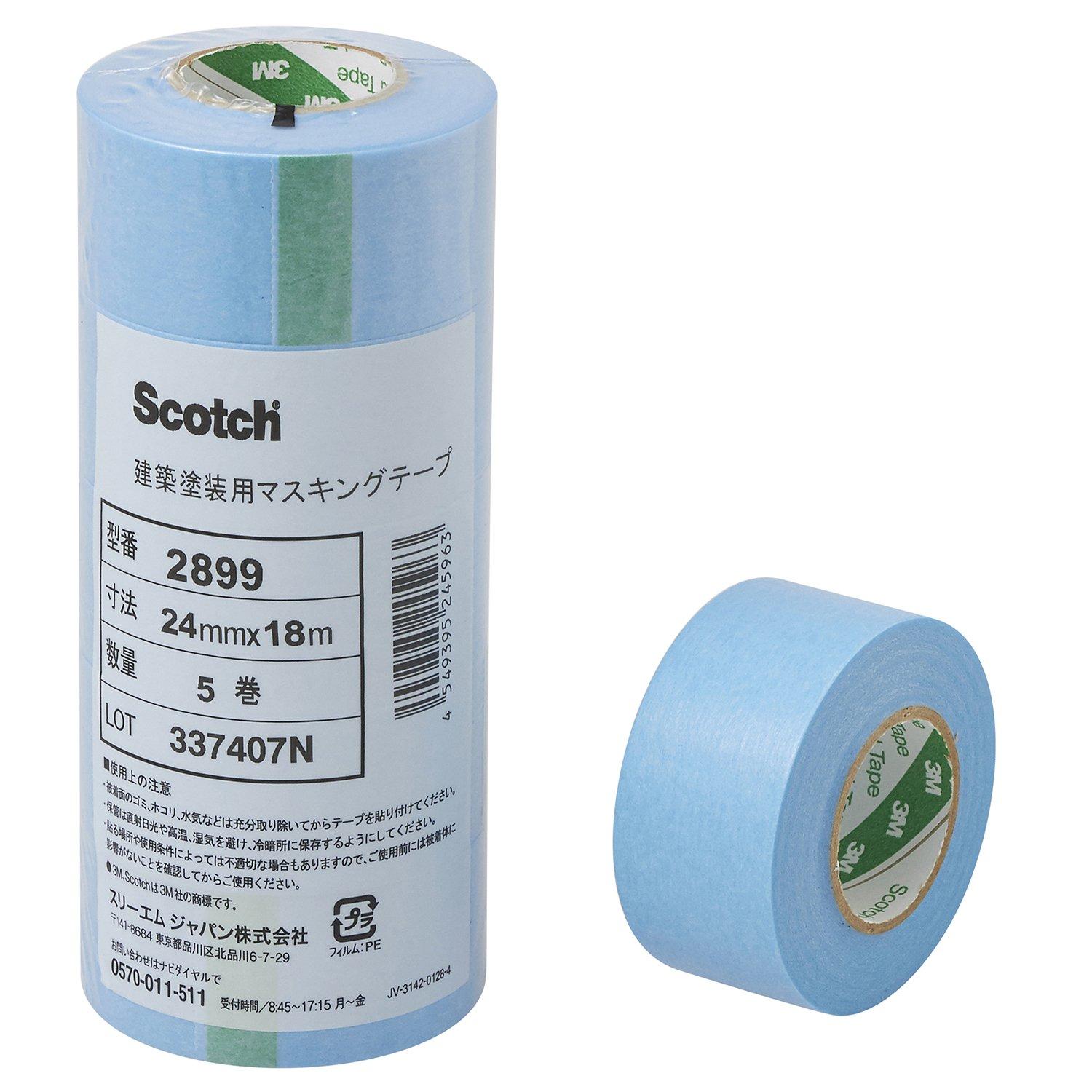 3M Scotch® Paint Masking Tape 2899 24mm × 18m 5 Rolls 2899 24X18