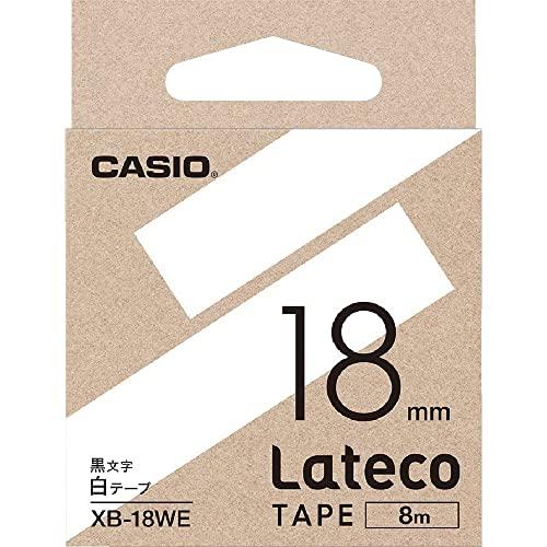 Casio LabelWriter Latico Refill Tape White with Black Text 18mm XB-18WE