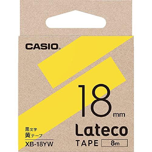 Casio LabelWriter Latico Refill Tape Yellow with Black Text 18mm XB-18YW