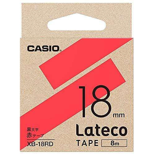 Casio LabelWriter Latico Refill Tape Red with Black Text 18mm XB-18RD
