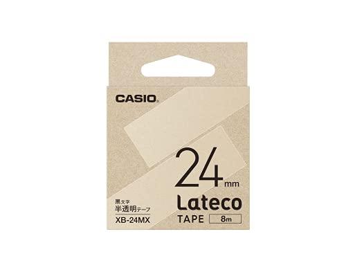 Casio LabelWriter Latico Refill Tape - Semi-Transparent with Black Text - 24mm XB-24MX