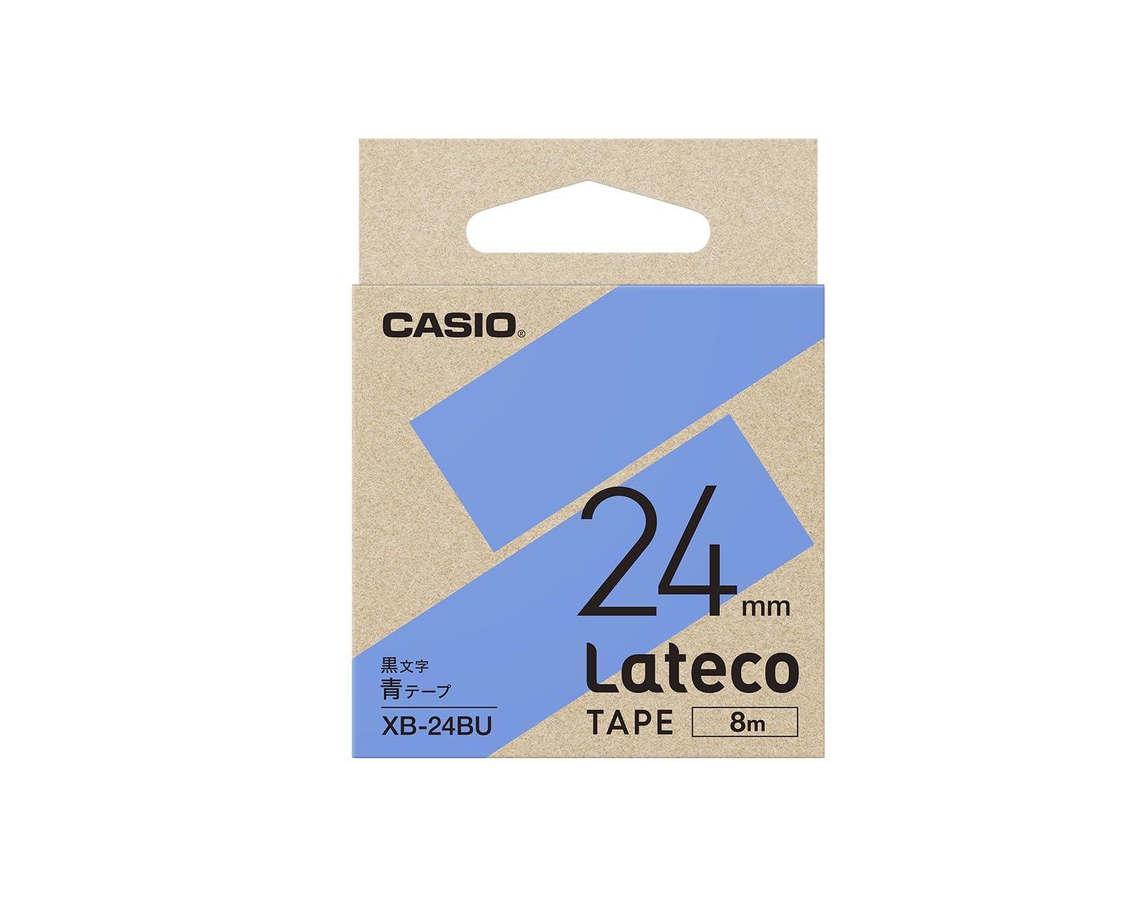 Casio LabelWriter Latico Refill Tape Blue with Black Text 24mm XB-24BU