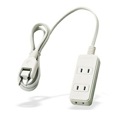 ELECOM Power Strip with Dust-Proof Shutters, 3 Outlets, 1m, White T-ST02N-2310WH