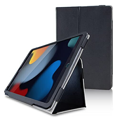 ELECOM iPad 10.2 9th/8th/7th Generation (2021/2020/2019) Case Soft Leather 2-Angle Lightweight Black TB-A19RPLFBK