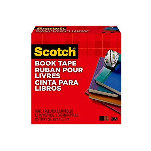 3M Scotch® Clear Book Tape, Heavy Duty, 38.1mm × 13.7m (15.4" × 45.5ft) 845 38